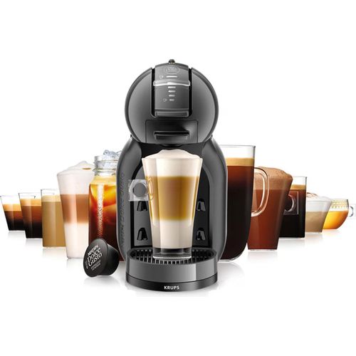 Krups Nescafé Dolce Gusto Mini Me Kaffeemaschine, Kapseln mit 15 bar Druck, Fassungsvermögen 0,8 L, Heiß- oder Kaltgetränke, Play&Select, Thermoblock, 35 Kaffeesorten, Schwarz, KP1238