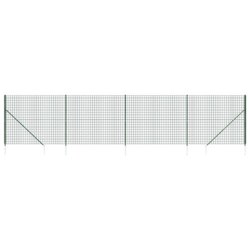 vidaXL Maschendrahtzaun mit Bodenhülsen Grün 1,8x10 m