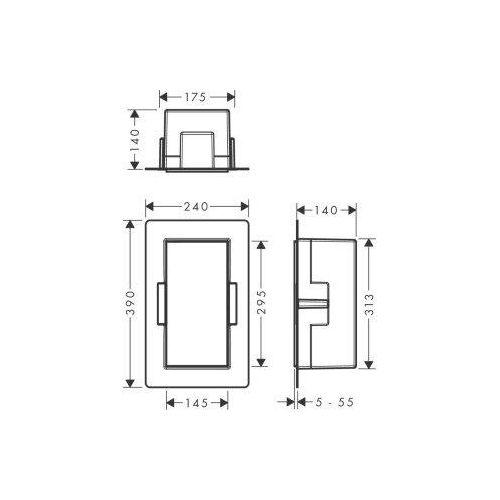 HANSGROHE 56063700 Einbau Abfalleimer XtraStoris Rock