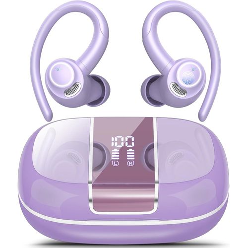 Bluetooth Kopfhörer Sport,Bluetooth 5.3 mit Klare Anrufe, 48Std Premium-Tiefbass Wireless Earbuds mit LED Anzeige, Leichtes Design, IPX7 wasserdichte