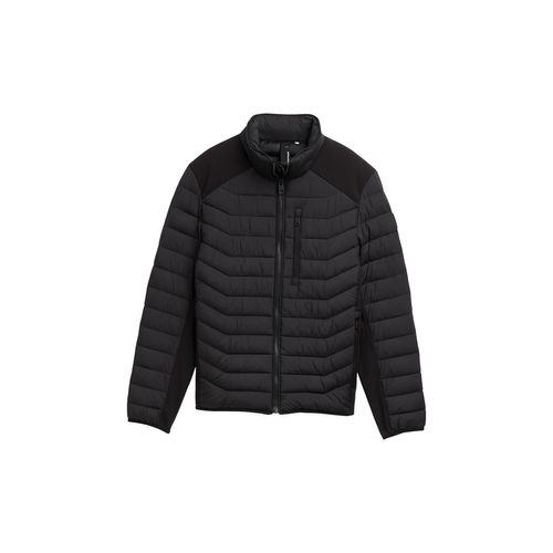 TOM TAILOR Herren Lightweight Hybrid Steppjacke, schwarz, Uni, Gr. XXXL
