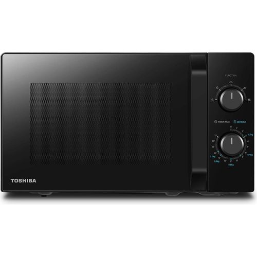 Toshiba MW2-MM20PF(BK) Mikrowelle/Solo-Mikrowelle / 20L / 800W / 5 Leistungsstufen mit praktischer Auftaufunktion/LED-Beleuchtung im Innenraum/Schwarz