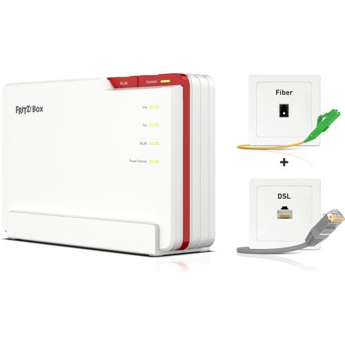 FRITZ!Box 5690 Pro Wifi 7-Router Gigabit Ethernet Tri-Band (2,4 GHz / 5 GHz / 6 GHz) für Glasfaser & DSL-Anschlüsse, WLAN Mesh, DECT-Basis