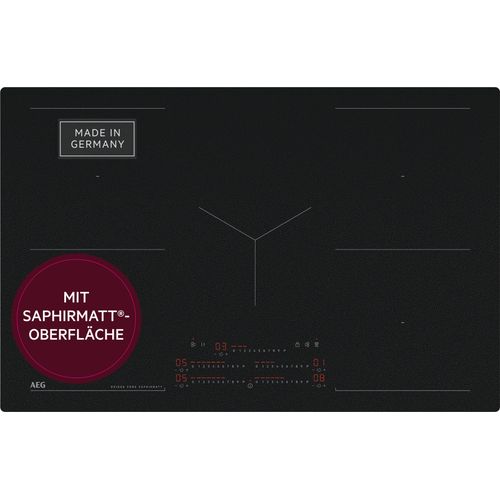 AEG Induktions-Kochfeld "TK85IM0FSZ", schwarz, B:81cm H:44cm T:52cm, Kochfelder, SaphirMatt- 4x kratzresistentere Oberfläche, Booster, Made in Germany