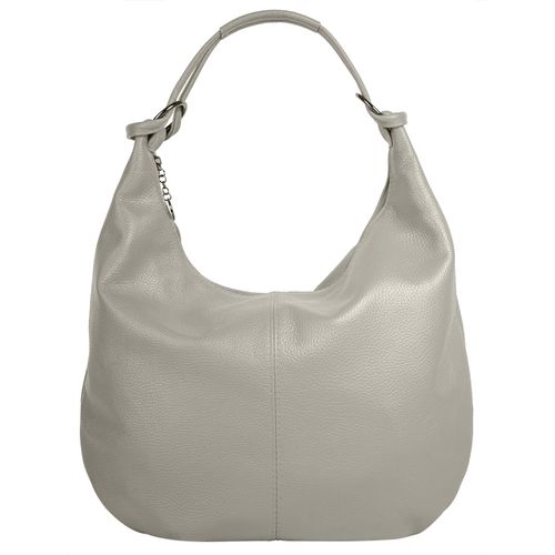 Shopper CLUTY, Damen, Gr. B/H/T: 35cm x 33cm x 7cm onesize, grau, Leder, leicht glänzend, unifarben, Taschen, echt Leder, Made in Italy