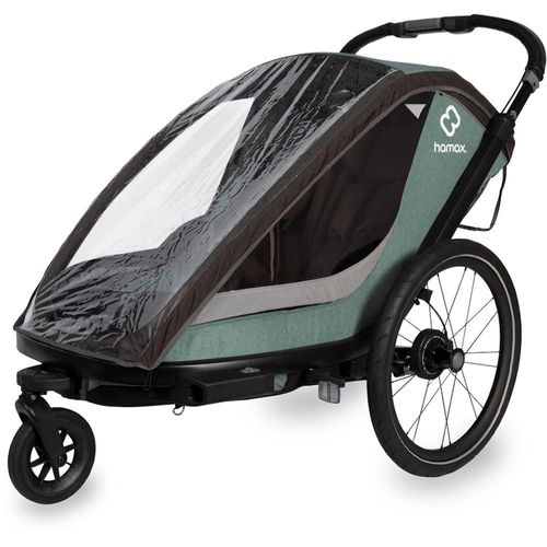 Hamax Cocoon Kinderfahrradanhänger für 2 Kinder, Farbe:Grün / Schwarz