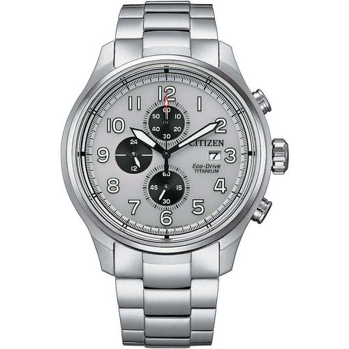 Chronograph Citizen Versilbert/Stahl Kollektion Supertitanio - mann