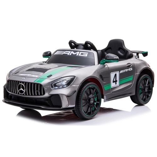 TPFLiving Elektro-Kinderauto Mercedes GT 4 grau - Sportwagen für Kinder - Kinderauto Mercedes GT 4 - Elektroauto für Kinder - Kinderfahrzeug ab 3 Jahren