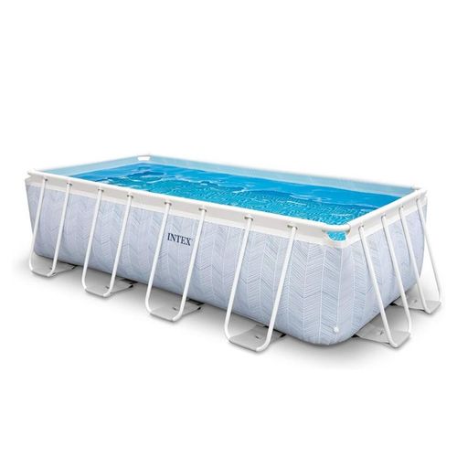 Rechteckiger aufstellbarer Stahlrahmenpool Chevron - 4 x 2 m