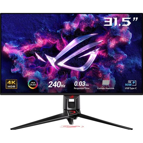 ASUS ROG Swift OLED PG32UCDM - 32 Zoll 4K UHD Gaming Monitor - 240 Hz, 0.03ms GtG, G-Sync, FreeSync, AdaptiveSync, 10-bit, DisplayHDR 400, QD - 16:9, 3840x2160, DP 1.4, HDMI 2.1, 90W USB-C, USB-Hub