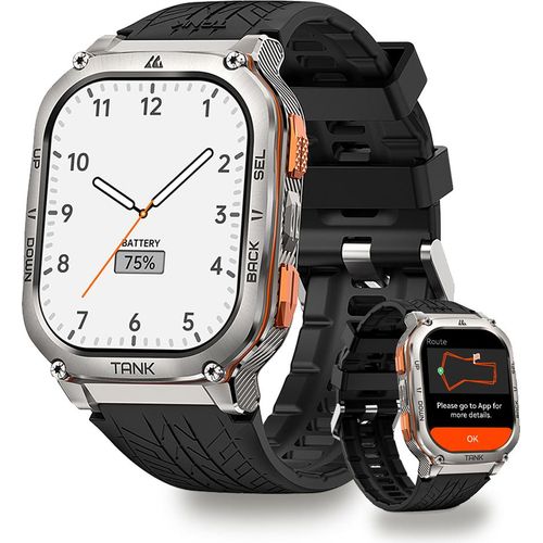 2024 KOSPET Smartwatch Strapazierfähige Sportuhr für Android und iOS, 50 M wasserdicht (1.96 Zoll), 1-tlg., 410*502 Auflösungsstandard, 5ATM&IP69K