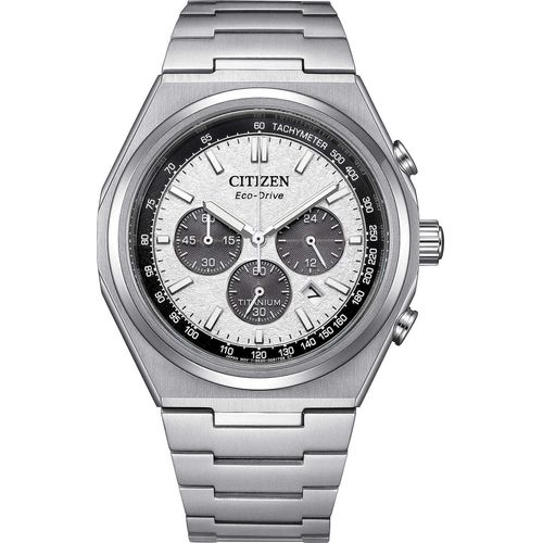 Chronograph Citizen Versilbert/Stahl Mit Schraube Kollektion Supertitanio - mann