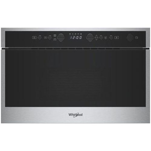 Mikrowelle WHIRLPOOL, Einbau, 750/700 W, Volumen 22 l, Grill, schwarz + Edelstahl