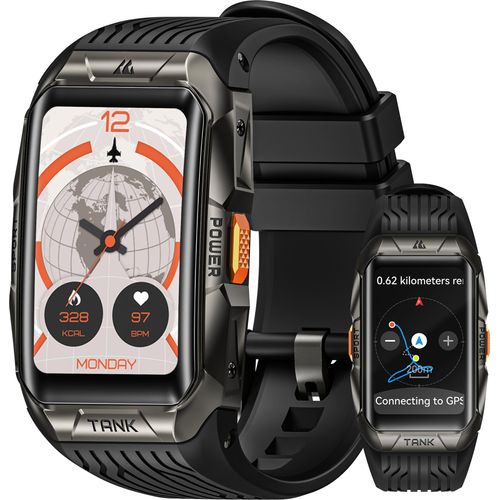 KOSPET Tank X2 Ultra Smartwatch GPS und Telefonfunktion, Fitness Tracker mit 60 Tage Akkulaufzeit, 50M wasserdicht, Bluetooth anrufen, 1.64“ AMOLED