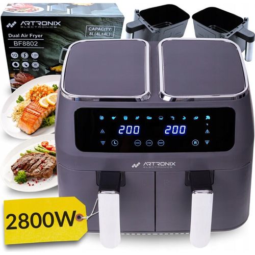 Luftfriteuse 2800W 8L 2-Kammer Lcd Ölfrei Schnelles Kochen