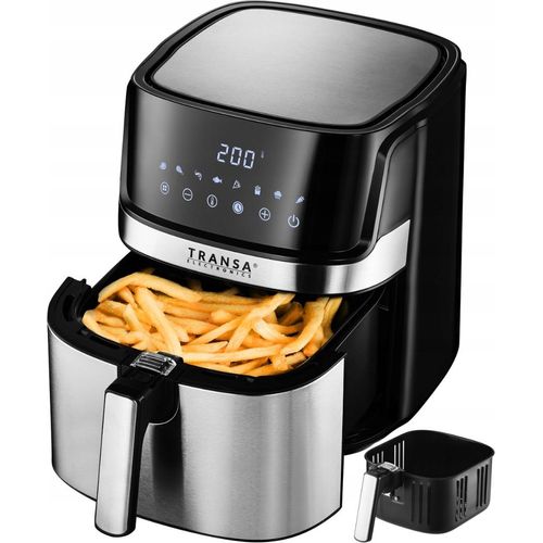 Fettfreie Friteuse Inox 6L 1700W 8 Programme Touch Lcd Xxl Schwarz