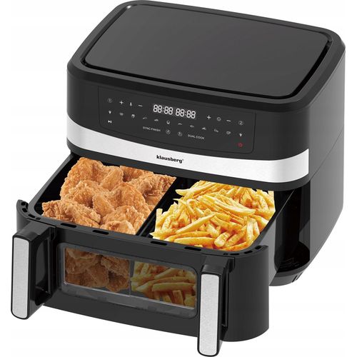 Klausberg 2600W Grosse Fettfreie Friteuse 9L 2X4.5L Luftfriteuse