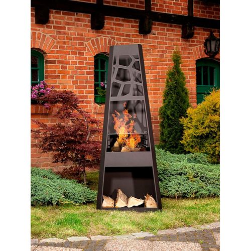 dobar Feuerstelle »XXL«, Gartenkamin, BxLxH: 57,5x38x148 cm, inkl. Grillrost
