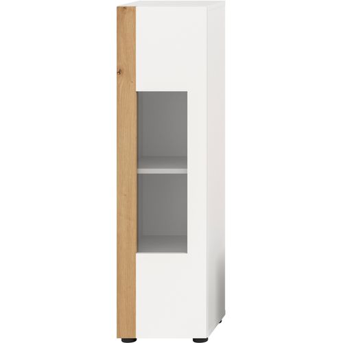 INOSIGN Vitrine »Svala, Höhe 112 cm, Holzdekor, 1 Tür«, (1 St.), 3 Einlegeböden, Vitrinenschrank, Schrank, Wohnschrank