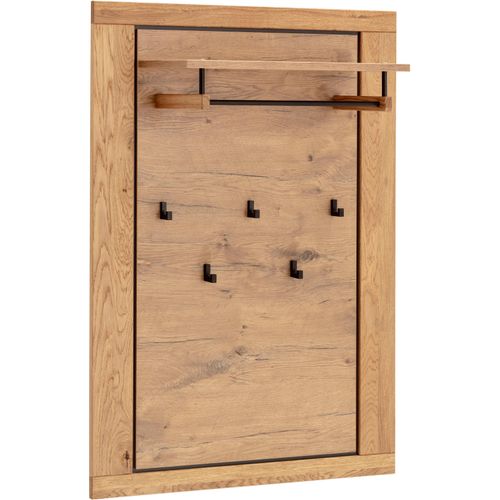 MCA living Garderobenpaneel »Greno Garderobenpaneel Wandgarderobe«, (1 St.), Ablageboden, Garderobenstange aus Metall, 5x Kleiderhaken