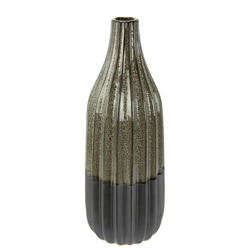I.GE.A. Dekovase »Vase aus Keramik, geriffelt, bauchig, matt glänzend«, (1 St.), Flaschenform, Blumenvase, Tischdeko, Keramikvase