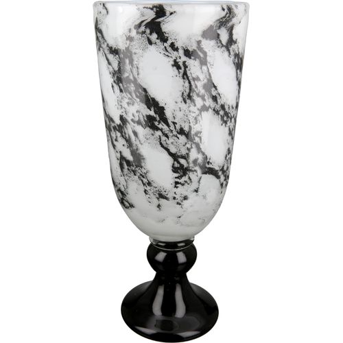 Casablanca by Gilde Tischvase »Pokal Vase Trophy, mit Marmorfinish«, (1 St.), dekorative Vase aus Glas, Blumenvase