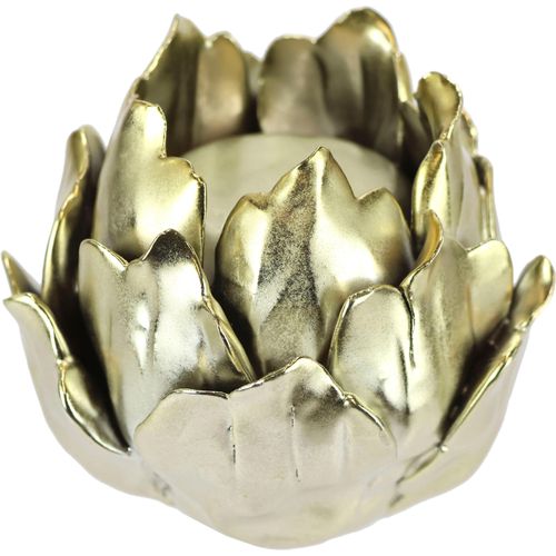 I.GE.A. Kerzenhalter »Artischocke, Teelichthalter aus Keramik, Höhe ca. 9 cm«, (1 St.), passend für eine Stumpenkerze oder Teelichtkerze mit Ø 4 cm
