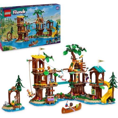LEGO Friends Baumhaus im Abenteuercamp, Spielset für Mädchen und Jungen ab 8 Jahren mit 5 Spielfiguren und 5 Tieren, Geschenkidee für kreatives Spielen, Sportspielzeug 42631