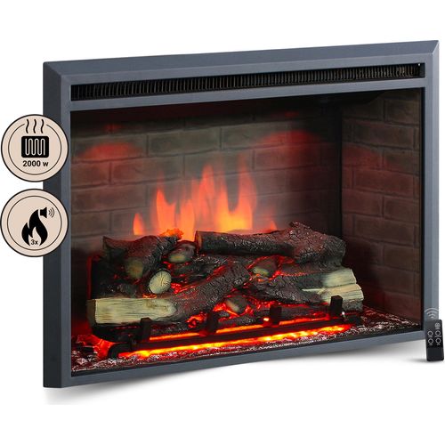Elektrokamin BALDERIA Calida 30 - Einbaukamin, Heizung 2000W - Schwarz