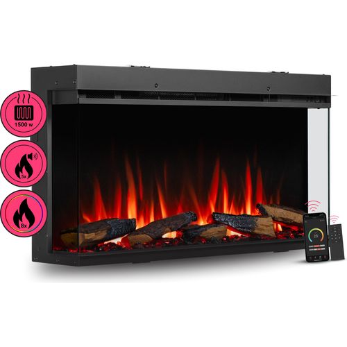 Elektrokamin BALDERIA Athena 36 - Einbaukamin, Heizung 1500W - Schwarz