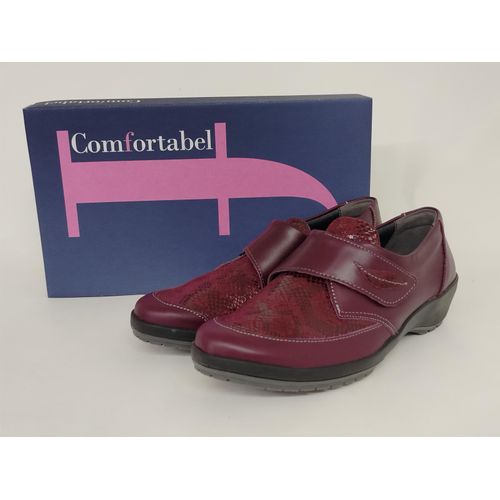 Comfortabel Damen Klett-Halbschuh bordo, herausnehmbare Innensohle 38