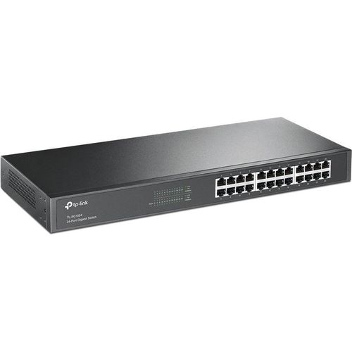 TP-Link 24-Port-Gigabit-Rackmount-Switch, Unmanaged, Gigabit Ethernet (10/100/1000), Vollduplex, Rack-Einbau, 1U