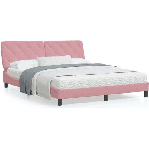Bettgestell ohne Matratze Rosa 160x200 cm Samt