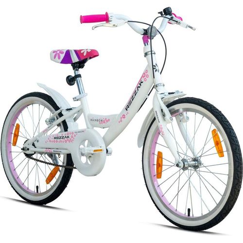 20 Zoll Kinderfahrrad Mädchenfahrrad mit Rücktrittbremse Weiss-Pink Neu -081