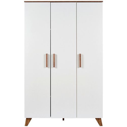 Jimmylee Babykleiderschrank Emely , Weiß , Holzwerkstoff , 4 Fächer , 118x190x52 cm , Made in Germany , Babymöbel, Babykleiderschrank