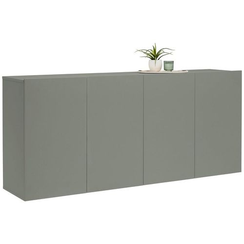 Hom`in Sideboard , Grün , Holzwerkstoff , 6 Fächer , 180x80x42 cm , Schlafzimmer, Schlafzimmer Kommoden