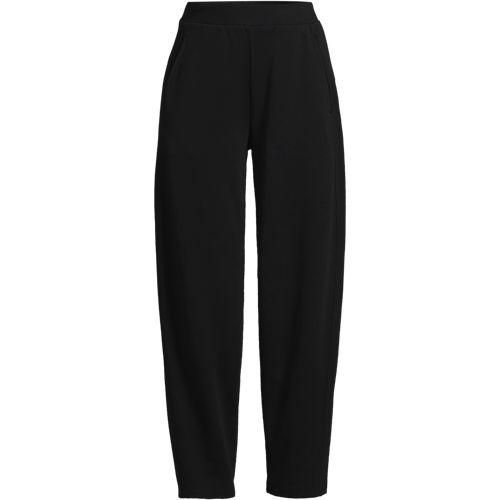 Sport Knit Barrel-Hose High Waist, Damen,  Schwarz, Baumwolle, by Lands' End