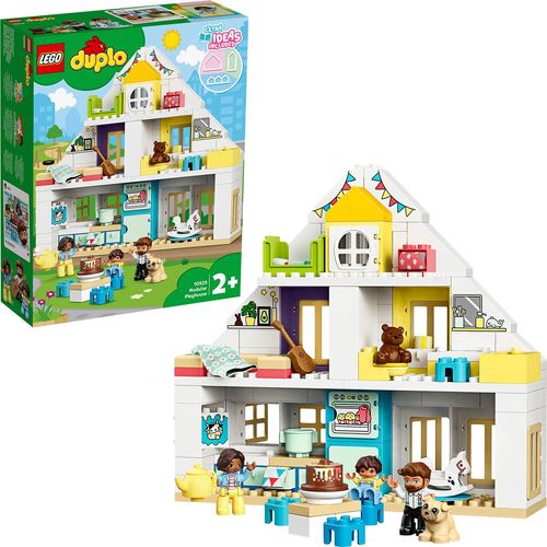 LEGO 10929 DUPLO Unser Wohnhaus 3-in-1 Set, Puppenhaus für Mädchen und Jungen ab 2 Jahren mit Figuren und Tieren