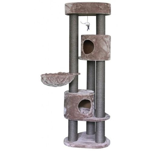 Katzen Kratzbaum BUNGALOW 180 in Cappuccino der Alleskönner mit 2 Schlafhöhlen