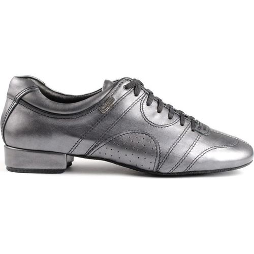 PortDance Herren Tanzschuhe PD Casual - Farbe: Silber/Schwarz - Sohle: Rauleder - Größe: EUR 46