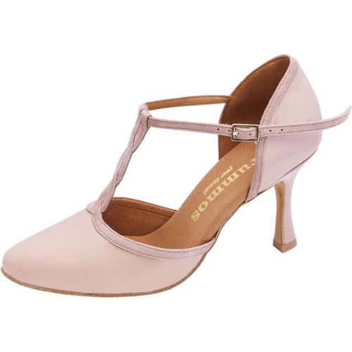 Rummos Damen Tanzschuhe Karen 033-077 - Material: Lack/Nubuck Nude/Tan - Absatz: 70R Flare - Größe: EUR 38