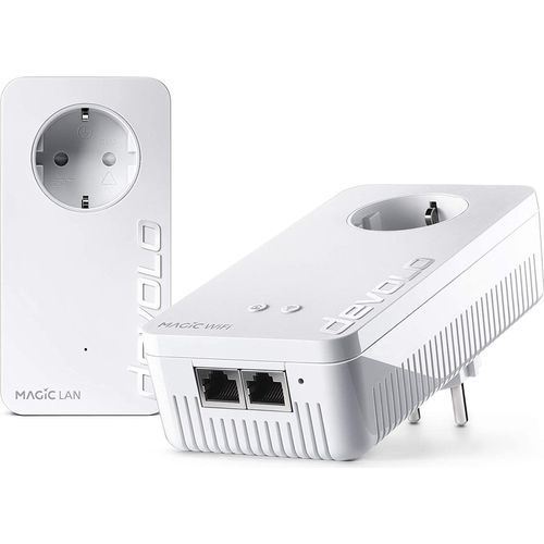 devolo Magic 2 – 2400 WiFi ac next Starter Kit: Weltweit schnellstes Powerline-Adapter-Set mit bester Mesh-WLAN-ac-Funktion, ideal für Streaming (2400 Mbit/s, 2x Gigabit LAN-Anschlüsse, G.hn)