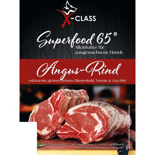 X-CLASS Superfood 65 Angus Rind für ausgewachsene Hunde, getreidefreies Hundetrockenfutter 12kg