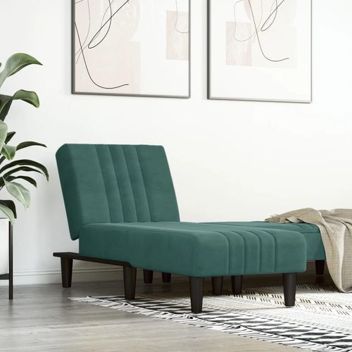 The Living Store Chaiselongue Dunkelgrün Samt