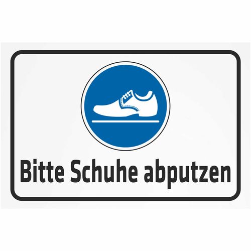 INDIGOS UG - Aluverbundplatte Schilder 3mm - Sicherheit - Bitte Schuhe abputzen - 800x600 mm