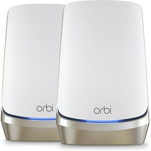 NETGEAR Orbi WiFi 6E Mesh Quad-Band WLAN System (RBKE962) | WiFi 6E Router mit 1 Satellit | Abdeckung bis zu 400 m² und 200 Geräte mit 10,8 GBit/s (AXE11000) | einfache App Installation