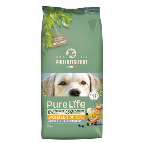 Pro-Nutrition Pure Life Adult Light/Sterilized Poulet 12 kg