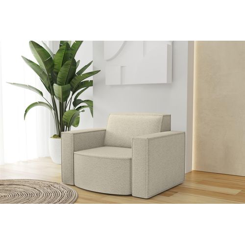 Sessel Designersessel PALMA in Stoff Ascot Champagne