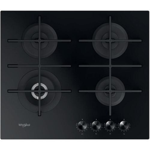 Whirlpool GOWL 628/NB Einbaukochfeld, 59 cm, Gas, 4 Brenner, Schwarz