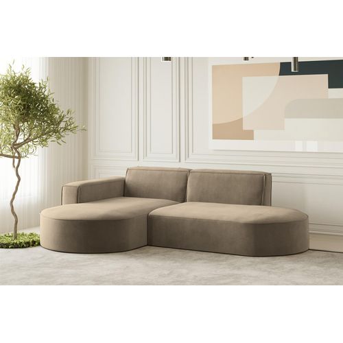 Ecksofa Designersofa PALMA XS in Stoff Noel Braun Ottomane Links